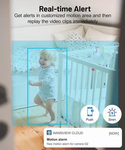 Miniatura 3 de GALAYOU Cámara de Seguridad Interior 2K, Cámara para Mascotas, Cámara de Seguridad WiFi 2.4G de 360 Grados para el Hogar para Bebé/Anciano/Niñera