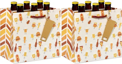 Miniatura 6 de Papyrus Bolsa de regalo de cerveza de 9 pulgadas (Beer Buddies) para cumpleaños y todas las ocasiones (1 bolsa)