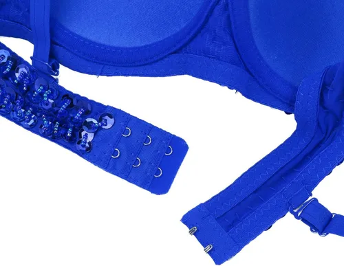 Miniatura 42 de Sujetador de disfraz de danza del vientre brillante para mujer, con lentejuelas, para baile rave, fiesta, club