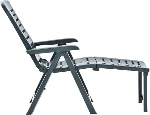 Miniatura 4 de Tumbona plegable de plástico verde, silla de patio para bronceado solar, tumbona portátil para, silla perfecta para piscina/playa/tomar el sol