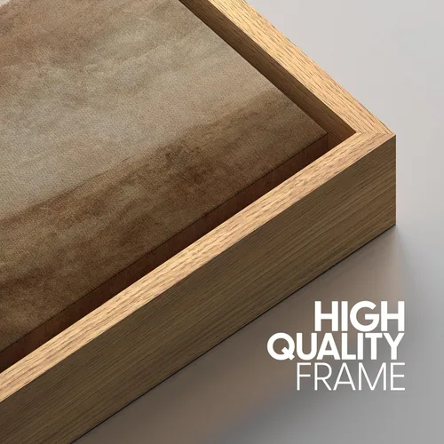 Miniatura 487 de SIGNWIN Lienzo enmarcado para pared, arte con pinceladas de flujo neutro en tonos beige abstractos, ilustraciones, arte moderno, decorativo