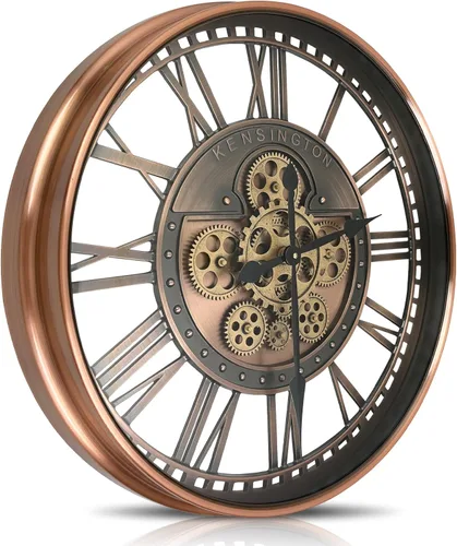 Reloj de pared con engranajes móviles reales, relojes grandes de metal modernos para decoración de sala de estar, relojes decorativos únicos de