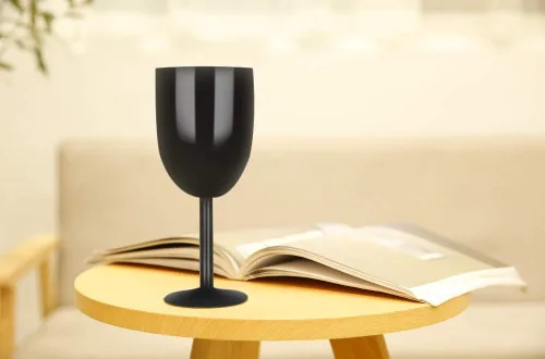 Miniatura 7 de AMZUShome Copas de vino de acero inoxidable (paquete de 2). Vaso de vino de doble pared aislado al vacío con tapa y pajita. Amistad, Navidad, Negro