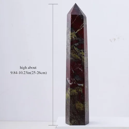Miniatura 4 de Runyangshi Varita de cristal curativo natural de sangre de dragón grande, 6 facetas de un solo punto, prisma de cristal, varita de piedra curativa