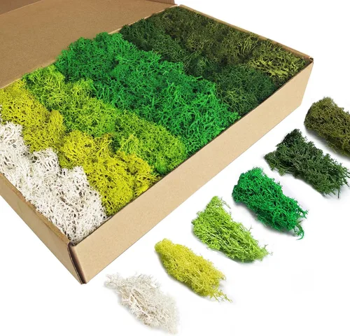 Miniatura 7 de TurelinnG Musgo Preservado 3 OZ de Reno para Artesanías, Musgo Falso Adecuado para Macizos de Flores, Manualidades, Decoración Artística para Hogar