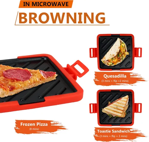 Miniatura 5 de Toastie - Máquina de sándwiches para microondas, tostadora pequeña y versátil, fácil de limpiar y almacenar, perfecta para cocinar desayunos, queso