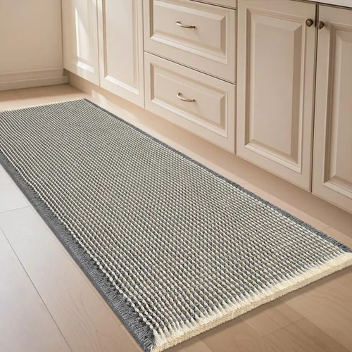 Miniatura 56 de IM HOME Tapete de baño de punto gofre, color caqui, de 24 x 17 pulgadas, tejido bohemio, moderno, absorbente, antideslizante, suave, lavable