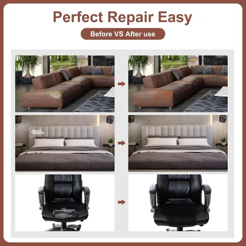 Miniatura 5 de Parche de reparación de cuero, 3.5 x 60 pulgadas, parches de cuero autoadhesivos grandes para muebles, sofás, asiento de automóvil, sillas