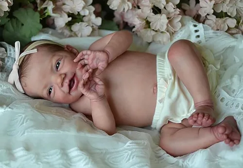 Anano Muñecas Reborn Baby de 20 pulgadas, cuerpo completo de silicona, realista, niña recién nacida, anatómicamente correcta, realista, muñeca de