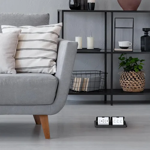 Miniatura 2 de WEBANG Kit eléctrico de caja de piso doble emergente, salida de receptáculo GFCI de acero inoxidable de 20 amperios, resistente a la intemperie