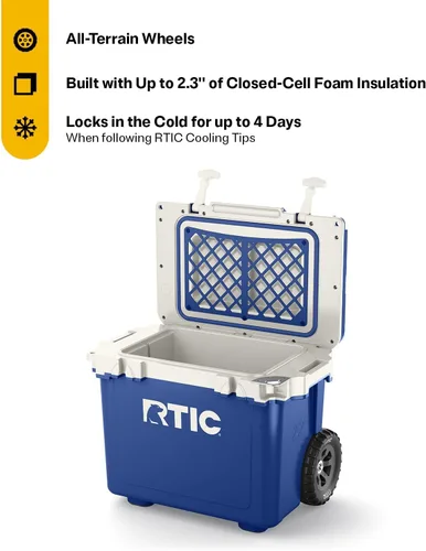 Miniatura 2 de RTIC - Enfriador con ruedas ultraligero de 22 cuartos de galón con asa, caja de hielo portátil aislada para playa, bebidas, camping, picnic, pesca