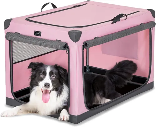 Miniatura 16 de PETSFIT Jaula portátil suave de 26 pulgadas para perros – Marco resistente en espiral patentado, perrera plegable para perros pequeños, 3 puertas