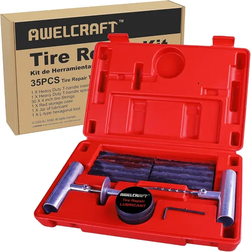 Miniatura 7 de AWELCRAFT Kit económico de reparación de neumáticos para fijar pinchazos y tapar planos, paquete de 10 piezas, ideal para automóviles, camiones