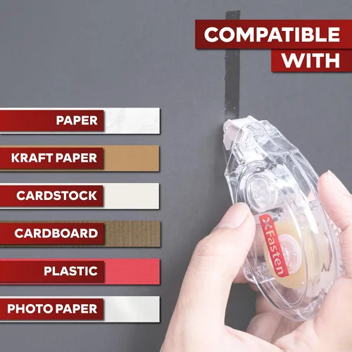 Miniatura 5 de XFasten Cinta adhesiva de rodillo, transparente, sin ácidos, sin atascos, 0.3 x 360 pulgadas (paquete de 4, 1440 pulgadas en total) cinta