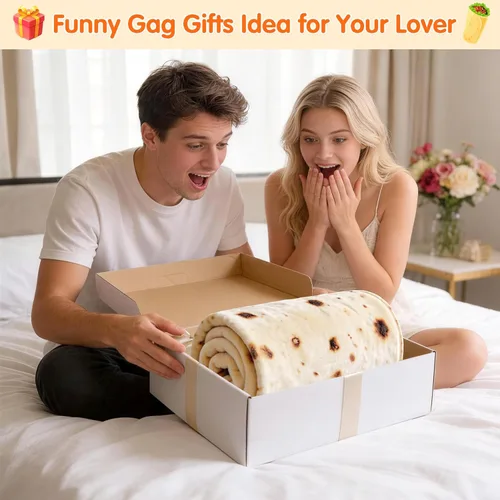 Miniatura 5 de CASOFU Manta Tipo Throw de Sherpa de Burritos de Tortilla de Harina Gigante, Manta de Taco de Sherpa Novedosa Suave y Cálida para Tu Familia. Sherpa