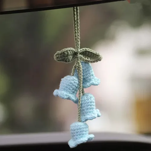Miniatura 22 de Planta colgante de ganchillo para automóvil, colgador de espejo de automóvil de punto, cesta colgante de ganchillo para plantas de automóvil, lindos