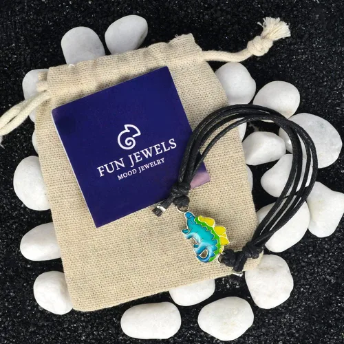 Miniatura 5 de Lindo estegosaurio dinosaurio encanto cambio de color pulsera de humor para niños niñas Dino joyería, Alloy de zinc