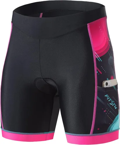 Miniatura 2 de FitsT4 - Pantalones cortos de ciclismo para niños y niñas, pantalones cortos de triatlón acolchados para jóvenes con bolsillos