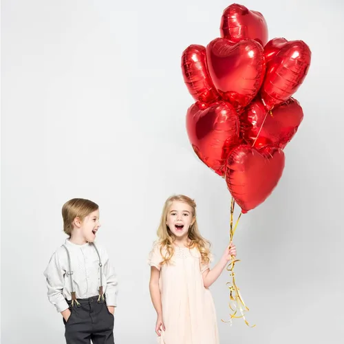 Miniatura 5 de 20 globos de corazón rosa y plateado de 18 pulgadas, globos de papel de aluminio de Mylar en forma de corazón, globos de aluminio metálico, globos