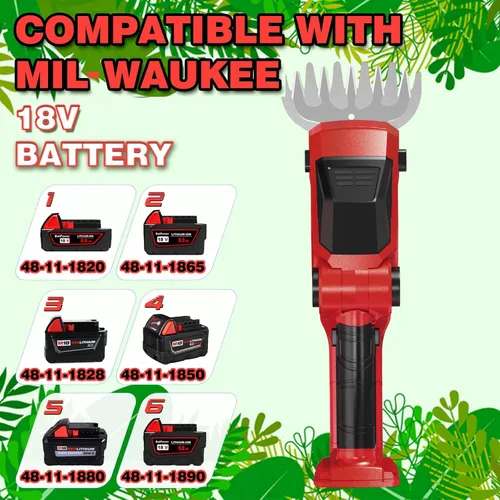 Miniatura 2 de Cortasetos inalámbrico para batería Milwaukee M18 (sin batería), mini tijeras de césped inalámbricas de 2200 RPM, cortasetos eléctrico de mano 2