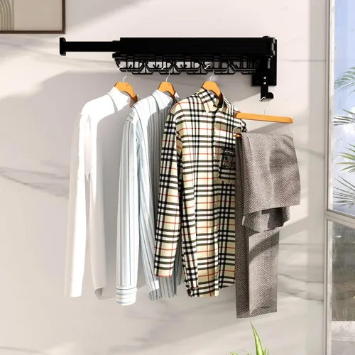 Miniatura 3 de Kelisiting Percha de Ropa para Secar, Percha de Secado de Lavandería Montada en Pared, Percha de Ropa para Secar Plegable y Desmontable Retráctil