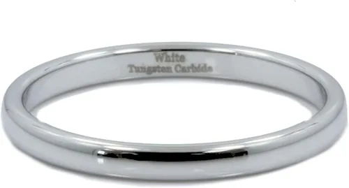 Miniatura 4 de MJ Metals Jewelry - Anillo de boda de carburo de tungsteno blanco pulido de 2 mm a 10 mm