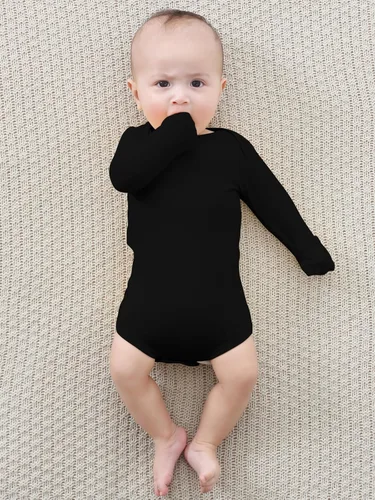 Miniatura 6 de Body para bebé con puños de manopla, rayón hecho de bambú, pijama de manga larga para niños y niñas