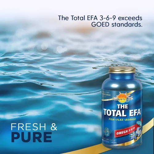 Miniatura 3 de Nature's Life The Total EFA Fish Oil con aceites orgánicos de linaza y borraja 1200 mg Piel, corazón y memoria 180 cápsulas blandas