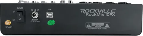 Miniatura 5 de Rockville ROCKMIX 10FX - Mezclador de 10 canales, interfaz de grabación USB, efectos digitales, ecualizador de 3 bandas, alimentación fantasma