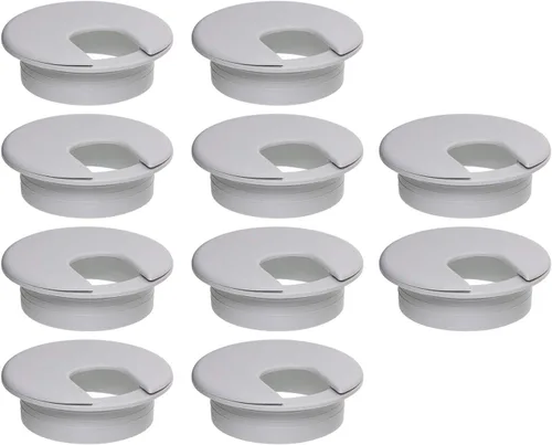 Mini Skater Ojales de escritorio de plástico de 2 pulgadas, 10 unidades, para cables de alambre, gestión flexible, ligero, ajustable, organizador de
