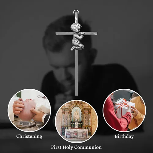 Miniatura 4 de CHIMUYU Decoración de pared con cruz para niño y niña, regalos de bautismo para niños, niñas, niños, bautizo, primera comunión, baby shower