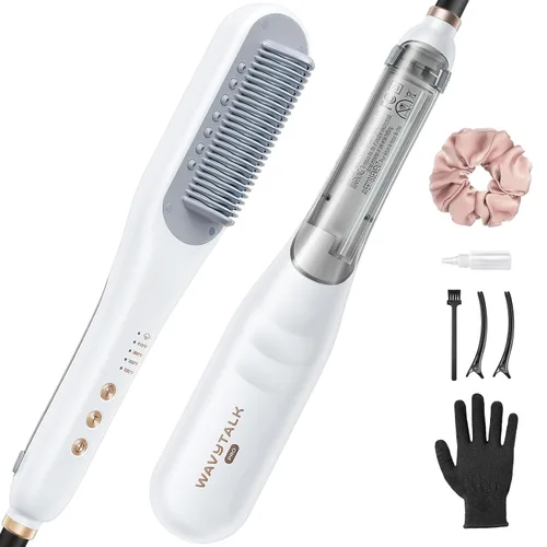 Wavytalk Cepillo alisador de cabello Pro Steamline Pro, cepillo alisador 3 en 1 para cabello rizado, resultados rápidos de salón con menos daños,