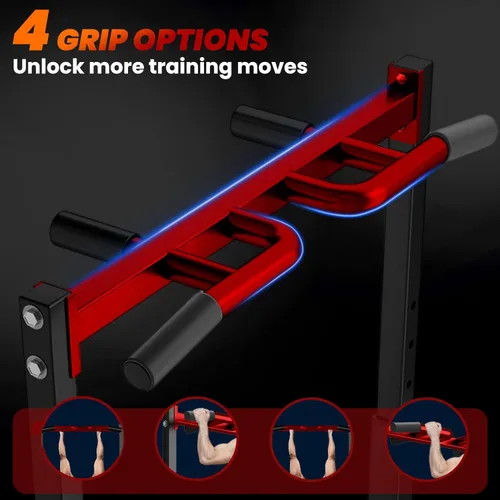 Miniatura 7 de WATBKHE Power Tower Pull Up Dip Station Foldable, Pull Up Bar Station Adjustable, Multi-Function Home Gym, Strength Training Fitness Equipment
