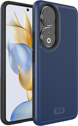 TUDIA DualShield Grip - Funda protectora compatible con Honor 90, de doble capa, a prueba de golpes, delgada, de grado militar, antideslizante, Azul