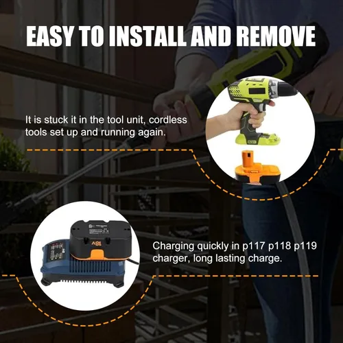 Miniatura 6 de [Actualizado a 3.6Ah] Paquete de 2 repuestos P100 para baterías Ryobi de 18 V compatibles con batería Ryobi de 18 V de repuesto para herramientas