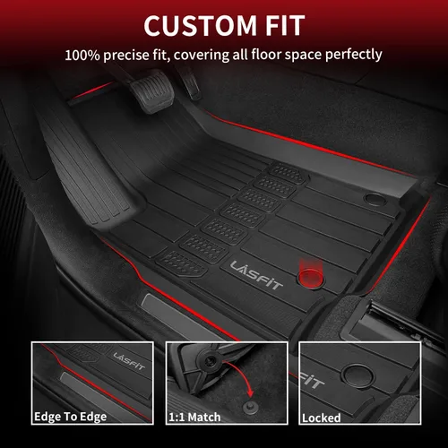 Miniatura 9 de LASFIT Alfombrillas de Piso para Jeep Grand Cherokee L 2021-2025 (SOLO para 6 Asientos Sin Consola Central) Revestimientos de Piso de Automóvil