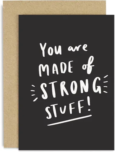 Old English Co. Tarjeta de aliento para amiga – Tarjeta de divorcio de Thinking of You para él o ella – Tarjeta de motivación hecha de cosas fuertes