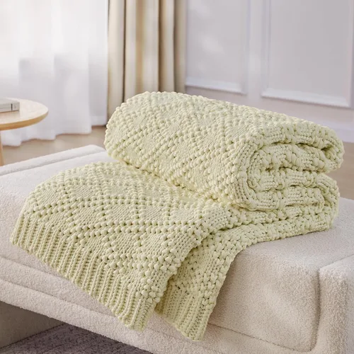 Miniatura 13 de Anysay Manta de punto con peso para adultos, manta de punto grueso con peso para dormir, 36 x 48 pulgadas, 3 libras, manta pesada transpirable