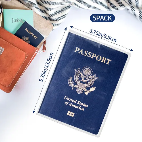Miniatura 2 de Protector transparente para pasaporte, cubierta de plástico impermeable para pasaporte, protector de identificación de vinilo para documentos