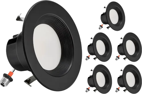 Miniatura 11 de Maxxima 4 pulg. Luz de techo empotrada LED de 5 CCT, 800 lúmenes, con conexión rápida E-26, color seleccionable 2700K-5000K
