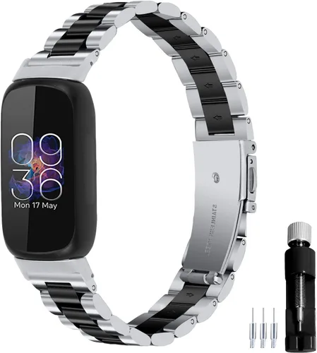 Miniatura 14 de Correa de reloj de metal compatible con Fitbit Inspire 3 de acero inoxidable, repuesto para reloj inteligente Inspire3, accesorio para mujeres