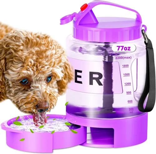 Miniatura 11 de Botella de agua para perros, tazón de viaje grande de 56 onzas para perros, dispensador de cuencos de agua portátiles para camping, artículos