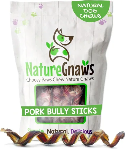 Miniatura 11 de Nature Gnaws Palitos de cerdo extra finos para perros pequeños de 5 a 6 pulgadas (50 unidades) – Larga duración para masticadores ligeros