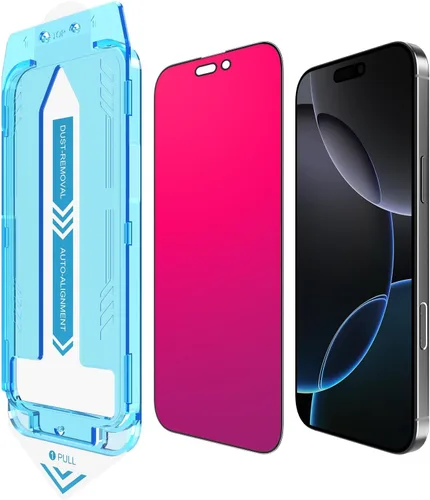 EGKimBa Protector de pantalla de privacidad para iPhone 16, vidrio templado de color degradado, sin burbujas, fácil instalación, eliminación