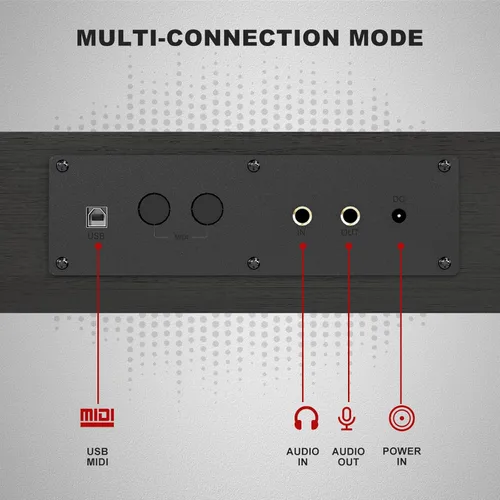 Miniatura 6 de UMOMO Piano digital de 88 teclas ponderadas con banco de piano dúo, teclado para principiantes, tamaño completo, martillo pesado, acción pesada