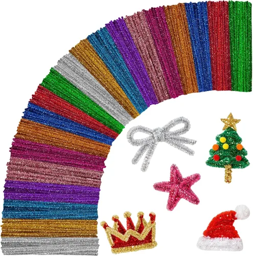 Miniatura 8 de Limpiapipas para manualidades a granel, regalos de juguetes y juegos para niños, 200 piezas de artes y manualidades, tallos de chenilla, suministros