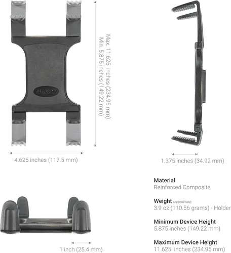 Miniatura 7 de ARKON Soportes – Soporte de tableta resistente base de taladro segura para automóviles, paredes y mesas, brazo ajustable que garantiza un