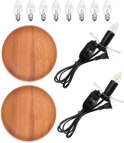 Miniatura 18 de Cable de repuesto para lámpara de sal, 1 paquete con interruptor de atenuación, cable de lámpara de 5 pies y 6 bombillas halógenas de sal (15 vatios)