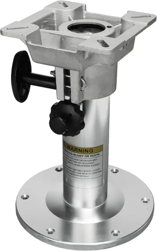 ONHI Pedestal ajustable de aluminio para asiento de barco de 13 a 19 pulgadas de altura, diseño de bloqueo, pulido plateado, para barcos de pesca y