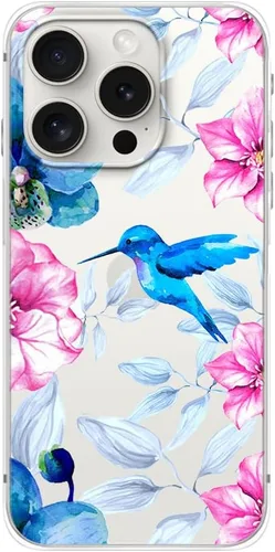 Miniatura 23 de Blingy's Funda para iPhone 15 Pro, lindo estilo de gato con patrón de flor de cerezo divertido diseño de animales de dibujos animados, funda Gato